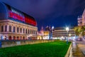 Night view of the national opera and town hall in Lyon, France Royalty Free Stock Photo