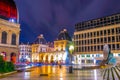 Night view of the national opera and town hall in Lyon, France Royalty Free Stock Photo