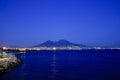 A night view of the Neapolitan Bay and Volcano Vesuvius,