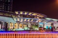 Night view with neon light Kingdom tower with shopping mall in the Olaya District of Riyadh, Saudi Arabia