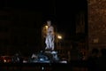 Night view of Neptune fountain in Florence Royalty Free Stock Photo