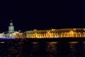 Night view of the Neva river in St. Petersburg, Russia Royalty Free Stock Photo