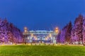 Night view of new soccer `Saint-Petersburg Arena` on Krestovsky island in St. Petersburg for the World Cup 2018 Royalty Free Stock Photo