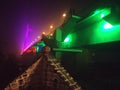 Night view of new Yamuna bridge New Naini bridge Prayagraj Allahabad.