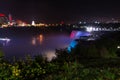 Night view of NIagara falls on USA side. Niagara falls night show. Royalty Free Stock Photo