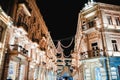 Night view on Nizami Street in Baku Azerbaijan Royalty Free Stock Photo