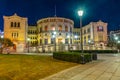 Night view of the norwegian parliament in Oslo