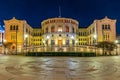 Night view of the norwegian parliament in Oslo