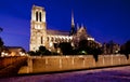 Night view of Notre Notre Dame de Paris Royalty Free Stock Photo