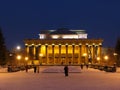 Night view on Novosibirsk Opera and Ballet Theate