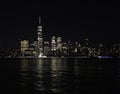 A night view of NYC downtown Skyline Royalty Free Stock Photo