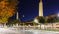 Night view Obelisk at hippodrome in Istanbul Royalty Free Stock Photo