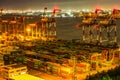 Night view of Odaiba, Tokyo Container Terminal Royalty Free Stock Photo