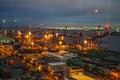 Night view of Odaiba, Tokyo Container Terminal Royalty Free Stock Photo