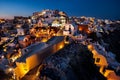 Night view of the Oia resort, Santorini island, Greece Royalty Free Stock Photo