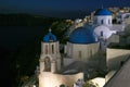 Night view of Oia village in Santorini island, Greece. Royalty Free Stock Photo