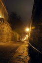 Night view on old city town street in Tallinn, Estonia Royalty Free Stock Photo