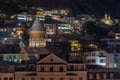 Night view of Old District Abanotubani. Tbilisi, Georgia Royalty Free Stock Photo