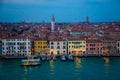 Night view of old houses on Grand Canal in Venice, Italy Royalty Free Stock Photo