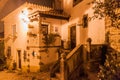 Night view of old houses in Obidos village, Portug