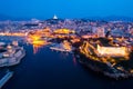 Night view of the old port, Marseille, France Royalty Free Stock Photo