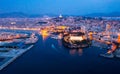 Night view of the old port, Marseille, France Royalty Free Stock Photo