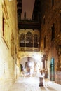 Night view of Old street at Barrio Gotico