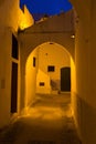 Night view of the old streets in the Tetouan Medina quarter in Northern Morocco. A medina is typically walled, with many narrow Royalty Free Stock Photo