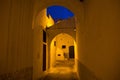 Night view of the old streets in the Tetouan Medina quarter in Northern Morocco. A medina is typically walled, with many narrow Royalty Free Stock Photo