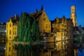 Night view of the Old Town of Bruges (Belgium) Royalty Free Stock Photo