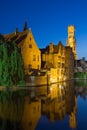 Night view of the Old Town of Bruges (Belgium) Royalty Free Stock Photo