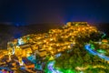 Night view of old town of the sicilian city Ragusa Ibla, Italy Royalty Free Stock Photo