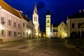 Night view of old town in Veszprem Royalty Free Stock Photo