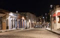 Night view of one of the central streets in Oaxaca, Mexico Royalty Free Stock Photo