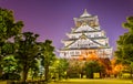 Night view of Osaka Castle in Japan Royalty Free Stock Photo