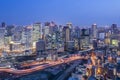 Night View of Osaka City Skyline, Japan Royalty Free Stock Photo