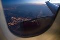 Night view Out Of Airplane Royalty Free Stock Photo