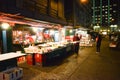 Night View of Outdoor Wet Market Royalty Free Stock Photo