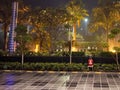 Night view outside five star hotel in Delhi India, Green trees with light view during night Royalty Free Stock Photo