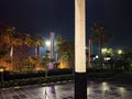 Night view outside five star hotel in Delhi India, Green trees with light view during night Royalty Free Stock Photo