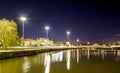 Night view over Cumberland Basin Bristol B Royalty Free Stock Photo