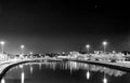 Night view over Cumberland Basin Bristol England Royalty Free Stock Photo