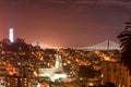 San Francisco downtown at night Royalty Free Stock Photo