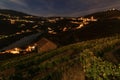 Night view over a vineyard along the Douro River