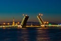 Night view of Palace Bridge, Saint Petersburg