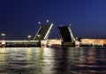 Night view of Palace Bridge. St Petersburg