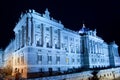 A night view of Palacio Real Royal Palace at Plaza de Oriente, Madrid Royalty Free Stock Photo