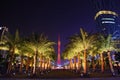 Night view palm trees at Huacheng Hui Royalty Free Stock Photo