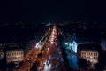 Night view of Paris from the Arc Triumph Royalty Free Stock Photo
