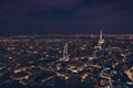 Night view of Paris city lights, France Royalty Free Stock Photo